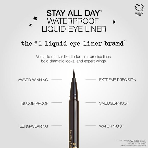 Waterproof Liquid Eye Liner, Stay All Day Makeup with Fine Brush Tip Lasting Sat - Picture 3 of 6